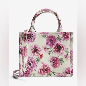 NWT EXPRESS Mini Floral Print Canvas Tote Bag